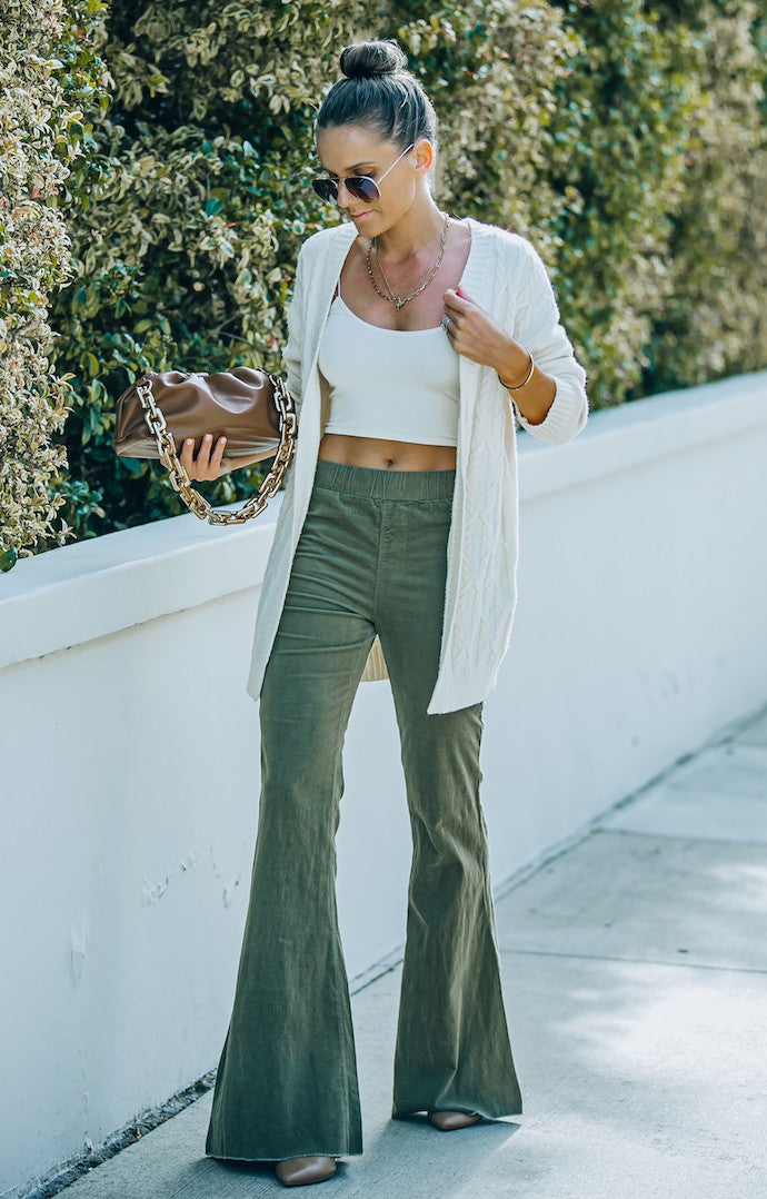 Olive High Rise Corduroy's