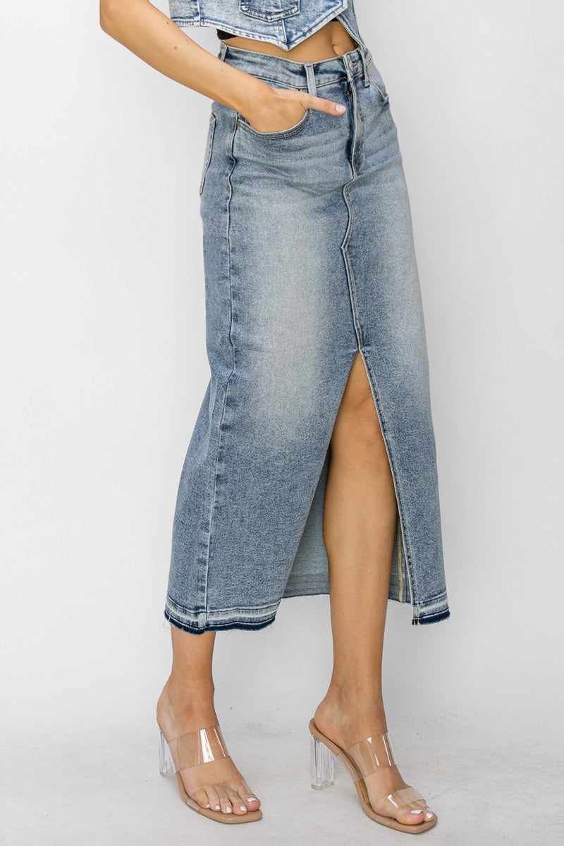 Denim High Rise Skirt