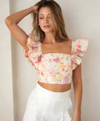 Floral Flutter Brunch Crop