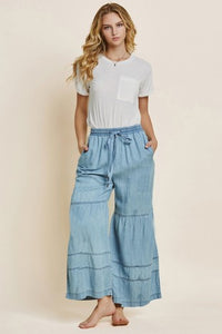 High Waist Chambray washed pants