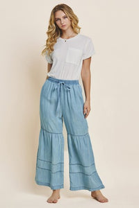 High Waist Chambray washed pants